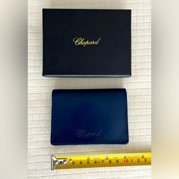 Chopard Soft Blue Leather Envelope Small Wallet NEW Never Used - Picture 2 of 4